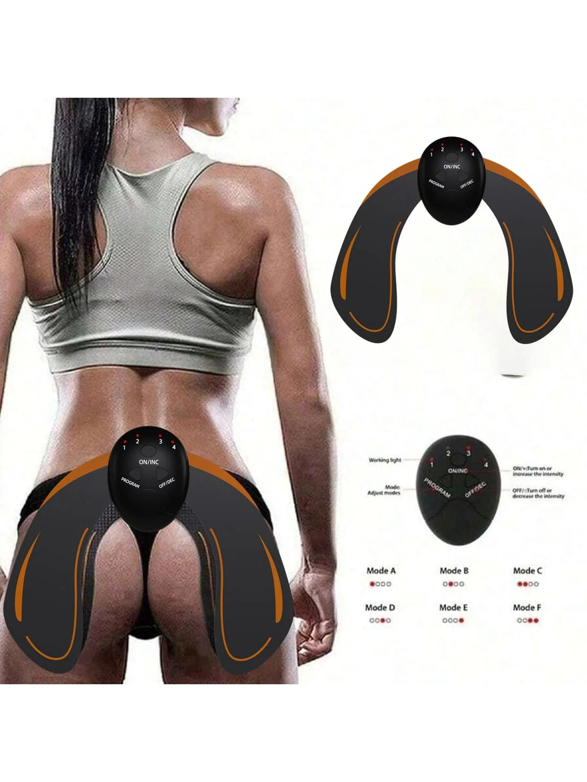 Battery EMS Hip Muscle Stimulator Fitness Weightlifting Hip Abdominal Arm Leg Trainer Massage