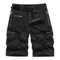 Men's Casual Shorts Summer Multi Pocket Workwear Shorts Male 100% Cotton Solid Breathable Fishing Cargo Knee Length Trousers