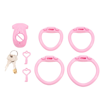 Realistic Vagina Chastity Cage Negative Cock Cage with 4 Size Rings Sissy Love Lock Mini BDSM Penis Abstinence Adults Sex Toys