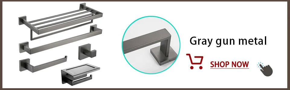 Gold Brushed Bathroom Accessories Hardware Towel Bar Rail Toilet Paper Holder Towel Rack Hook Soap Dish Toilet Brush