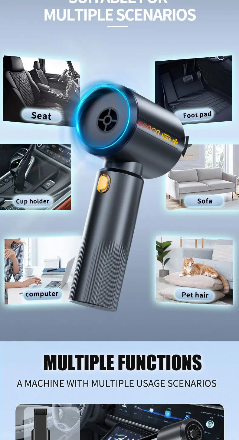 CENRR New Car Vacuum Cleaner High Suction Powerful Wireless Portable Car Cleaner for Home Gift a Birthday Christmas Present