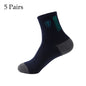 5 Pairs Cotton Sock for Men Sport Breathable Soft Letter Fashion Sneakers High Elastic Middle Tube Stocking Towel Sox Summer