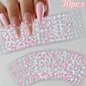 3D Colorful Flowers Cherry Blossoms Rose Daisy Nail Decals 20/30/60/70/90pcs Cute Heart Nail Sticker Manicure Decoration 5.5*6cm