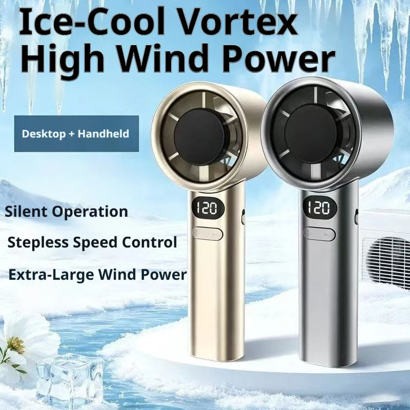 Hot Portable Handheld Fan High-speed Powerful USB RechargeableFans LED Display Essential For Summer Travel MINI  Fan