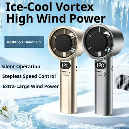 Hot Portable Handheld Fan High-speed Powerful USB RechargeableFans LED Display Essential For Summer Travel MINI  Fan