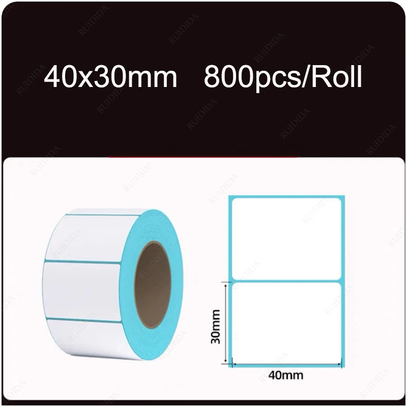 Width 40/50/60/70/80/90/100mm Self-Adhesive Stickers Shipping Thermal Label Barcode SKU Label Price Tag no Carbon Band Required