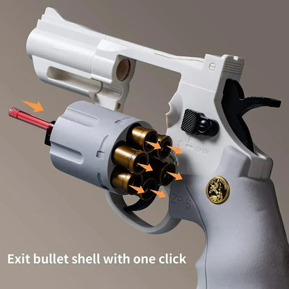 Continuous Firing ZP5 357 Revolver Launcher Pistol Soft Dart Bullet Toy Gun for Kids Adults CS Outdoor Battle Game Play