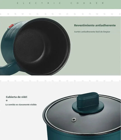 220V Mini Electric Cooker Multi-functional Cooking Pot Non-stick Frying Pan Ramen Dormitory Small Electric Hot Pot Cute Cartoon