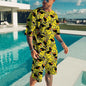 Cute duck 3D printed T-shirt shorts set for men's casual fashion loose short sleeved T-shirt pants set for men's lightweight and