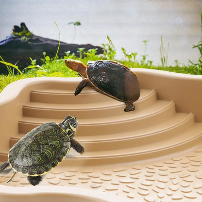 Turtle Bathing Pool, Reptile Feeding Dish Water Pot, Landscape Fish Tank Decoration,Turtle Bath Pool for Aquatic Climbing Pet