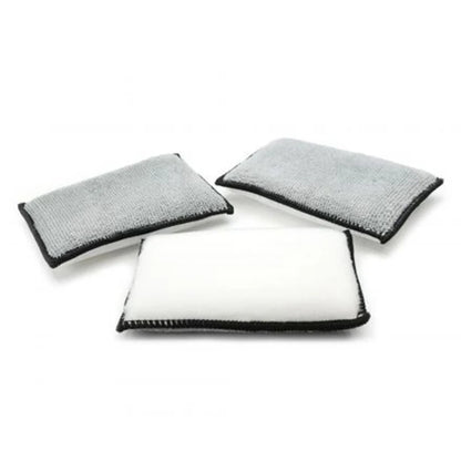 2-10Pcs Auto Detailing Tools Soft Double Side Microfiber Scrubbing Sponge Car Leather Cleaning Microfiber Towel Wax Sponge