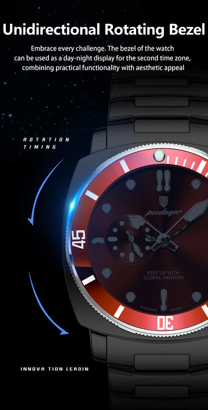 POEDAGAR Luxury Trendy Men Watch Waterproof Luminous Date Stainless Steel Male Watch Quartz Business Sports Men's Watches Reloj