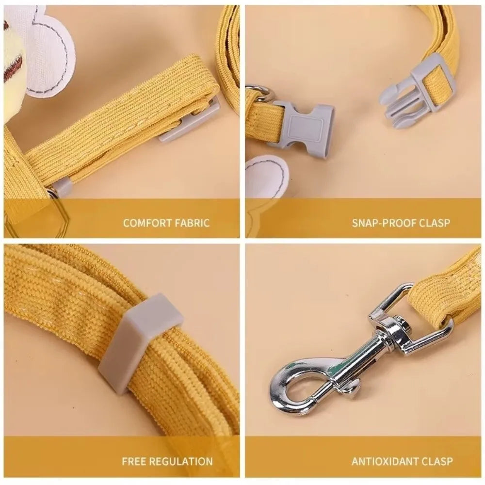 Pet Supplies Cartoon Bee Cat Harness Adjustable Breast Back Harness Dog Harness Portable Leash Set Pet Walking