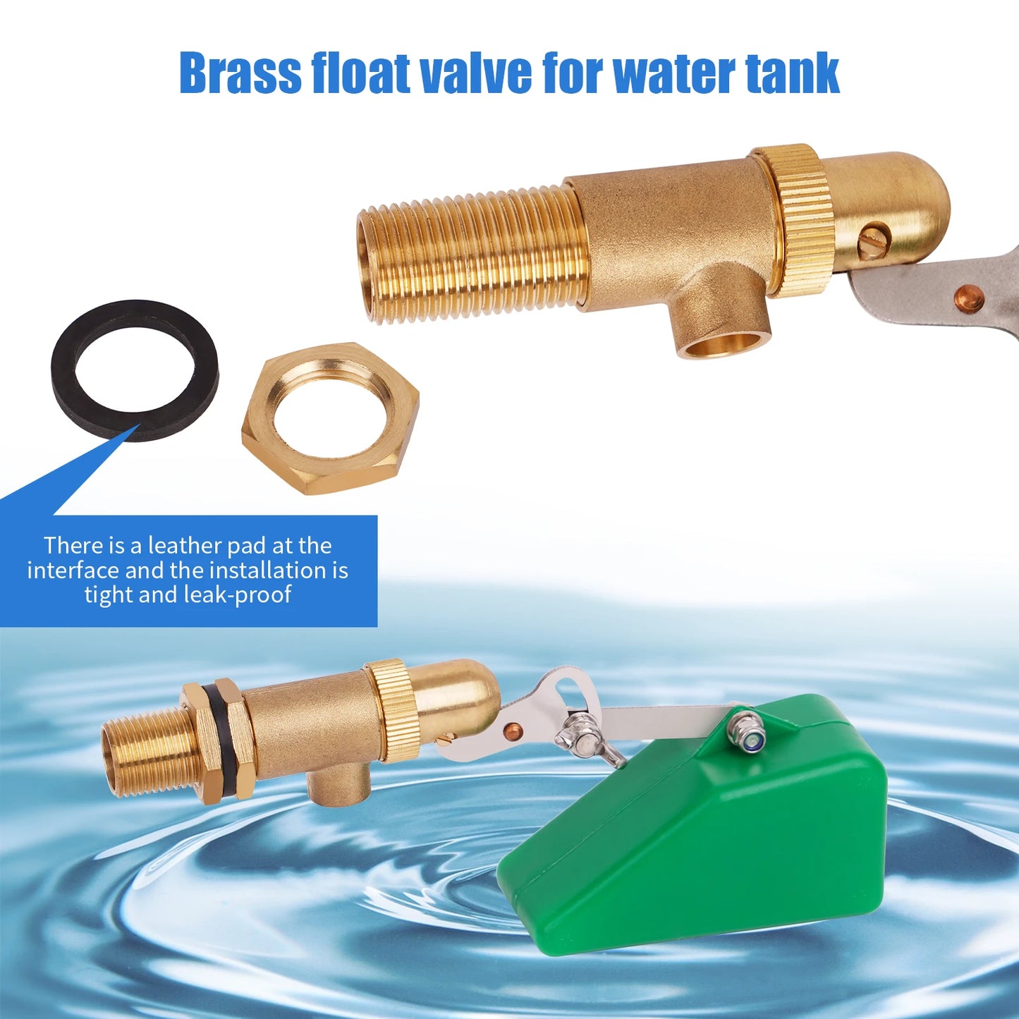 1/2" 3/4" Copper Water Float Valve With 3 Meters Tape DN15/DN20 Brass Water Level Control Ball Valve Farm Animal Breeding