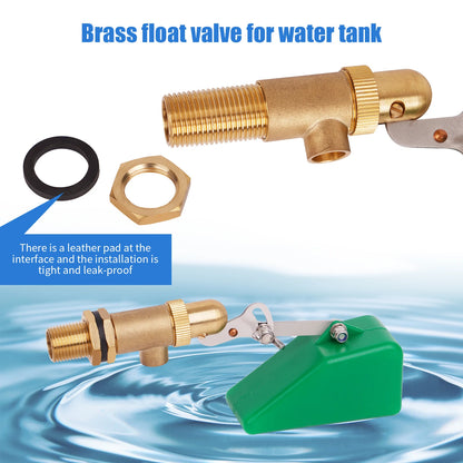 1/2" 3/4" Copper Water Float Valve With 3 Meters Tape DN15/DN20 Brass Water Level Control Ball Valve Farm Animal Breeding