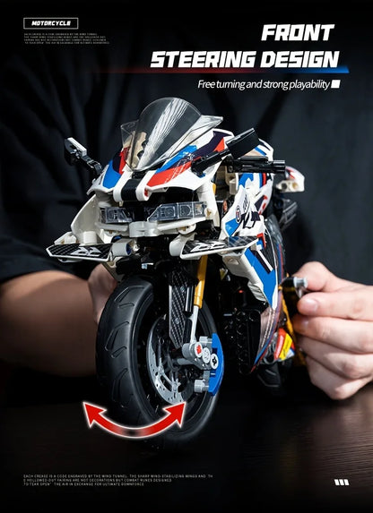 1:8 Motorcycle Building Blocks Set Super Motorbike Model Kit Technical Racing  Assembled Toys Gifts 