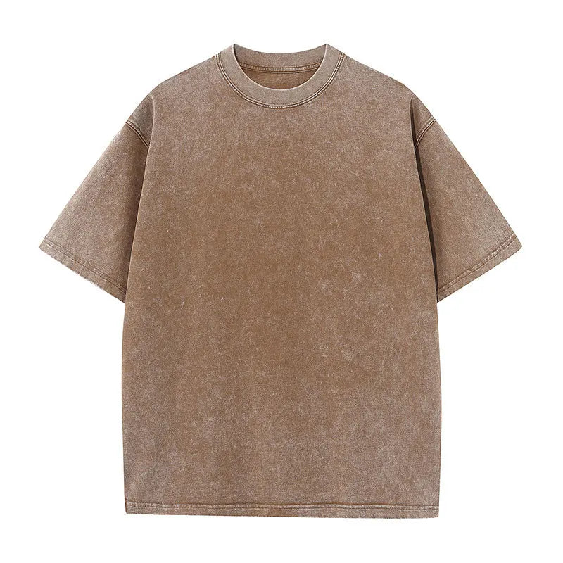 Cotton Short Sleeved T-shirt Summer Round Neck Loose and Base Shirt for Men Women Basic Tee