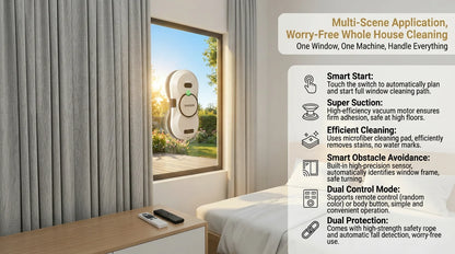 DIVEDEER Window cleaning robot 5600PA large suction electric spray window cleaning robot fall prevention remote cleaner