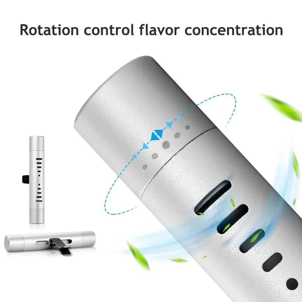 Car Fragrance Custom Vent Clip Cylindrical Essential Oil Car Diffuser Vent Clip with 10 Refill Sticks for Auto Office Kitchen