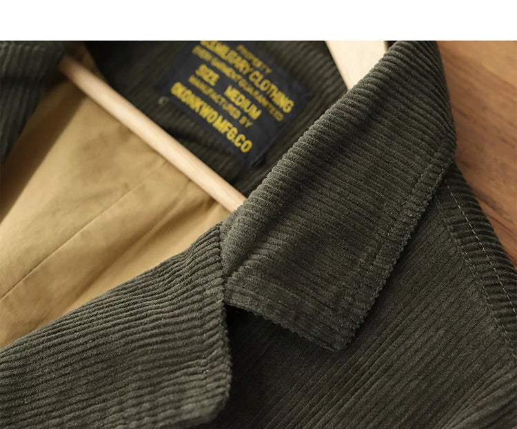 Heavyweight corduroy casual blazer for men American retro Ame Kaji loose jacket