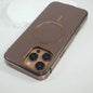 For iphone 16 15 Pro Max Case Raw Titanium Magnetic MagSafe wireless charge Metal frosting Original color protective back cover
