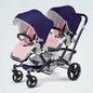 Foldable Twin Baby Stroller,Double Seat Baby Stroller for Two Babies,Shock-absorbing Twin Baby Stroller,Multi-function