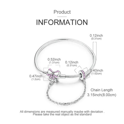 New Charm Bracelet 925 Silver Heart Shape Holy Mother Snake Chain Clasp Bracelet Fit Original Bead DIY Fashion Jewelry