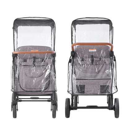 Stroller Wagon Raincover for W4 Original Lightweight Quad Stroller Raincover Compatible with WONDERFOLD W4, Windproof Protection