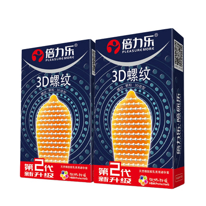 3D Ribbed Condoms 10pcs-50pcs Textured Studded Natural Latex Lubricated Men Extra Stimulation Smooth Silky Wet Sensation Beilile