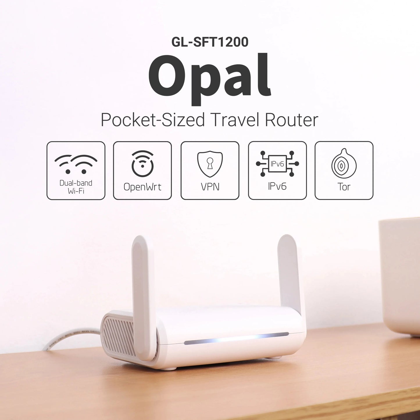 GL.iNet GL-SFT1200 (Opal) Secure Travel WiFi - AC1200 Dual Band Gigabit Ethernet Wireless Internet Router