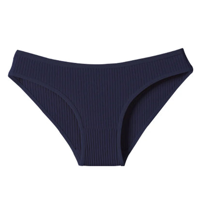 7Pcs Women's Panties Striped Briefs for Women Low-Rise Breathable Cotton Female Soft Underwear Solid Colors Ladies Underpants