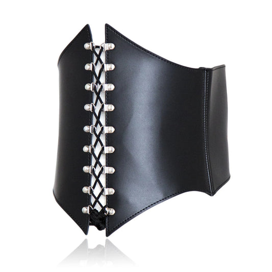 SM Slave Restraint Woman Waist Belt Couple BDSM Lace-up Waspie Corset Belts for Women Elastic Waist Belt Tied Retro Wide Belt