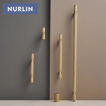 Nurlin Brass Diamond Cut Cross Knurl Pattern Cabinet Knob Pull T Bar Lengthened 38cm 15 Inch Cloakroom Door Drawer Handle