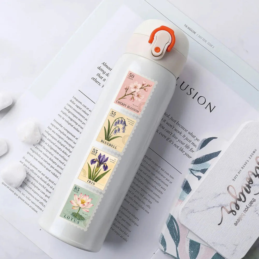 50PCS Plant Stamps Transparency Graffiti Stickers Creative Cartoon Decal Decoration Luggage Phone Cup Guitar Scrapbook Kid Toys