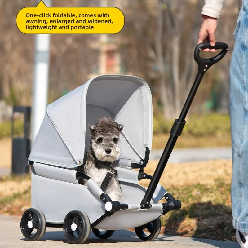 Small Dog Pet Stroller Foldable Lightweight Travel Outdoors Cross Border US Europe Pet Trolley Pet Stroller Trolley for Dog