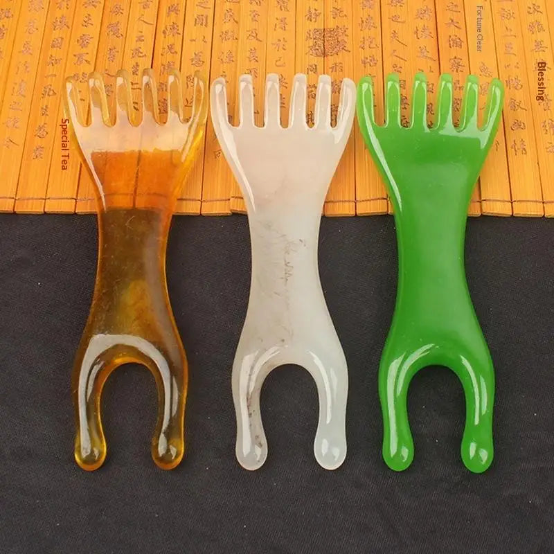 Resin Massage Comb, Manual Head & Face Massager For Scalp Nose Ears Eyes, Lightweight Portable For Home Office Travel