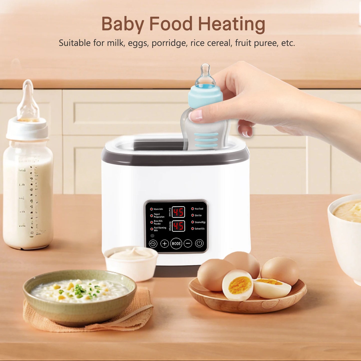 8In1 Multi-function Baby Nursing Bottle Heater Sterilizer 170W Fast Breast Milk Bottle Warmer With Accurate Temperature Control