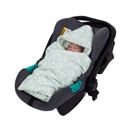 Newborn Baby Blanket In Baby Car Seat Basket 0-3 Months Swaddle Wrap With Windproof Hooded For Outside Travel Boys Girls