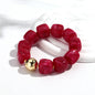 Acrylic Square Beads Elastic Bracelets for Women Boho Irregular Stone Shape Beaded Handmade Bracelet Bangle Retro Jewelry Gifts