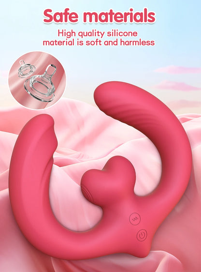 APP Strapless Strap-On G-Spot Dildo Vibrator Realistic Double-Ended Vibrating Butt Plug Anal Sex Toys for Women Lesbians Couples