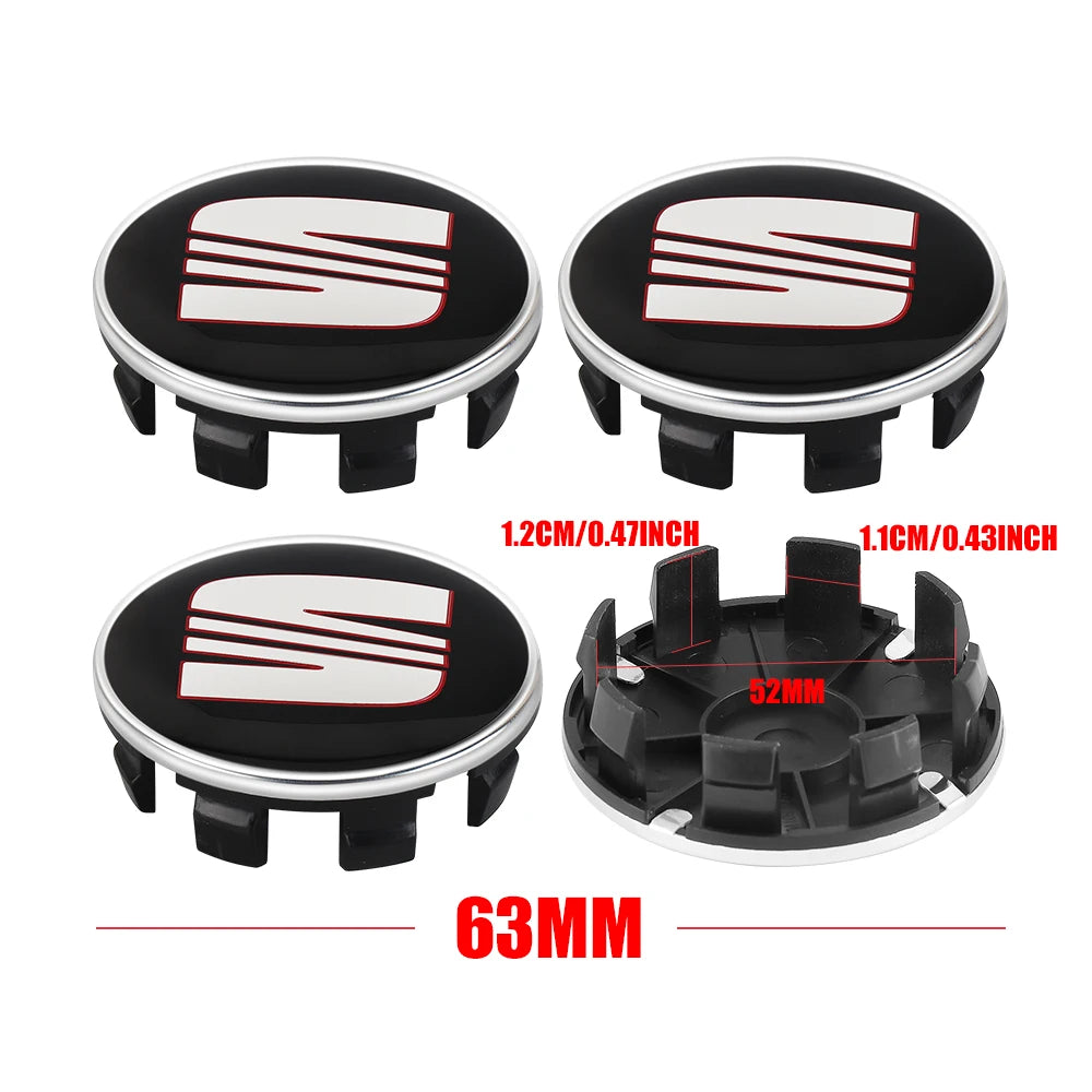 4Pcs 55/56/63mm Car Wheel Tire Center Emblem Cover Hub Caps Sticker for seat cupra Ateca Leon 6f 6j FR Mk2 Mk3 5f 1p lbiza Exeo