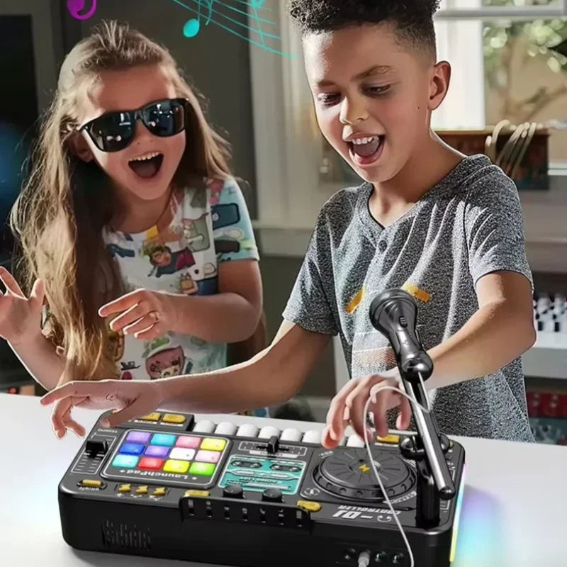 Simulation DJ Mixer Controller Kids Toys Multifunctional Music Effect Children Toy Electronic Musical Instrument Game Birthday Gifts Toys for Boy Girls Chirstmas Gifts Ship From Germany Fast Delivery