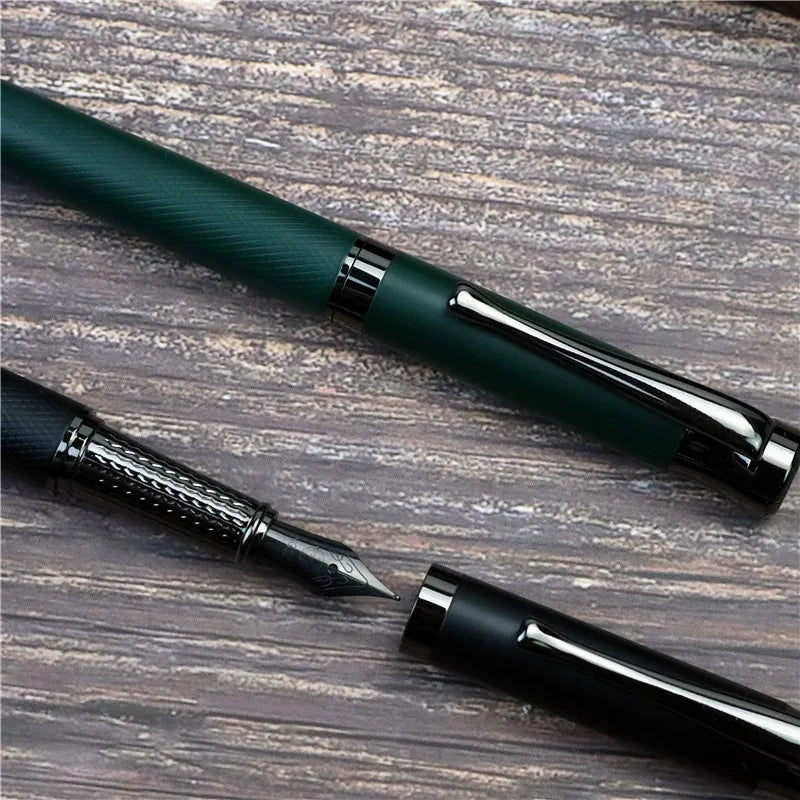 Office and study writing pen 0.5mm Black Knight fountain pen F Tip All metal copper pen holder