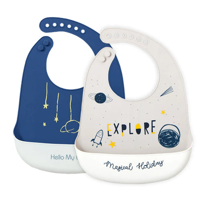 Waterproof Baby Bibs For Kids Eating Stuff Soft Silicone Cartoon Crocodile Printed Baby Apron Bib Reusable Baby Feeding Apron
