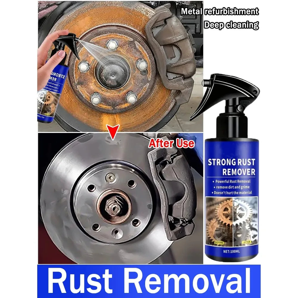 Quick-Acting Car Rust Remover Spray - Care for Auto Exhaust Pipes & Wheel Hubs, Metal Iron Powder Cleaner