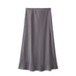 Willshela 2024 Black Satin Skirt Woman High Waist Elegant Long Skirts For Women Fashion Summer Midi Skirt Office Women's Skirts
