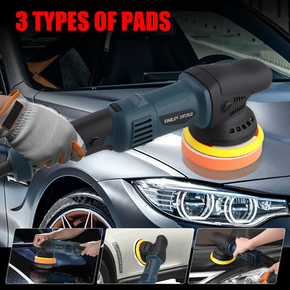 Podofo 980W 5'' 550-3300 RPM Car Polisher 6 Variable Speed Adjustable for Car Detailing Waxing Polishing 24pcs Car Power Waxer