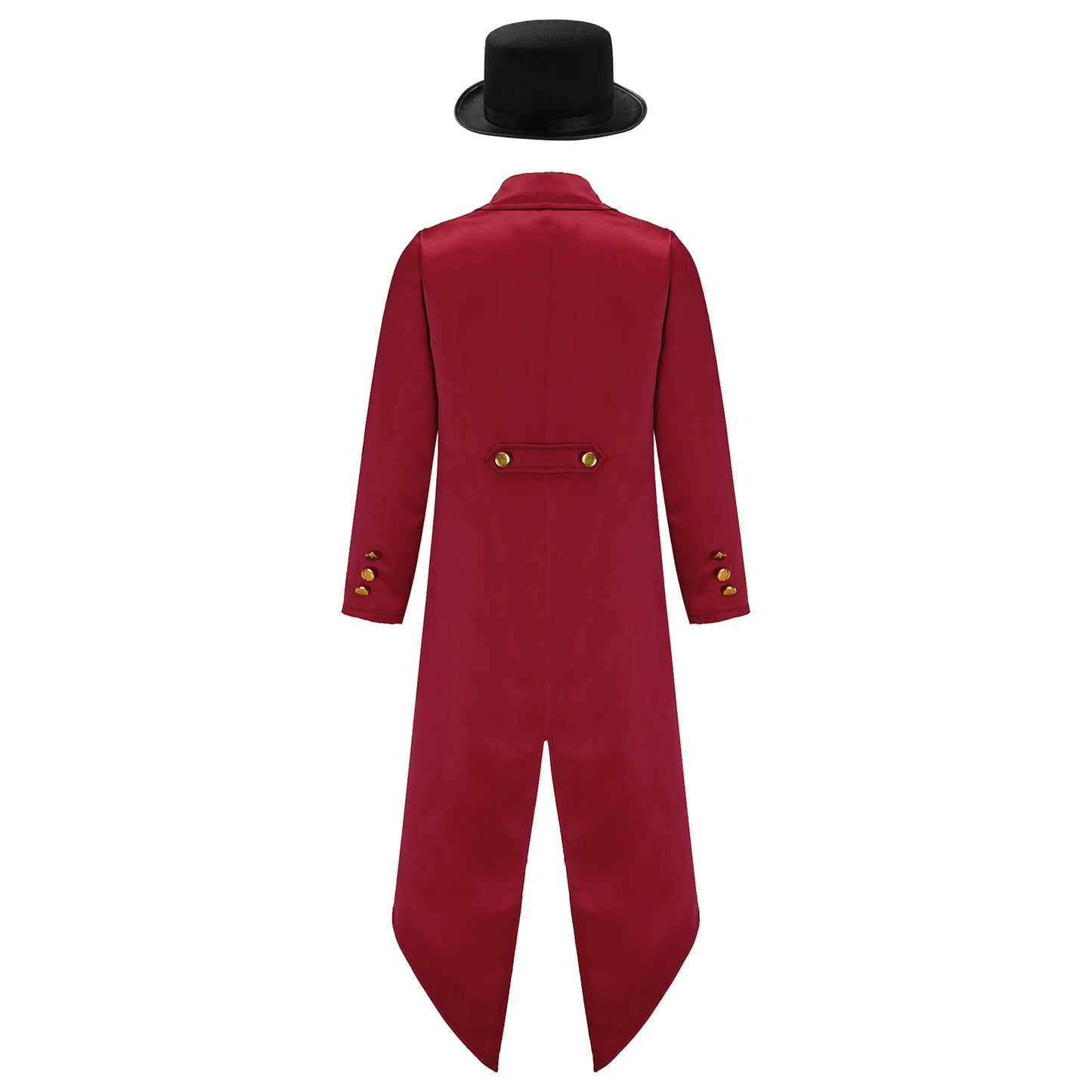 Kids Boys Vintage Steampunk Tailcoat Jacket Halloween Costume Gothic Medieval Clothes Court Uniform Magician Ringmaster Cosplay