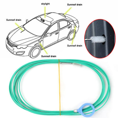 Car Sunroof Drain Hole Cleaning Brush Flexible Stainless Steel Tube Pipe Cleaner Sweeper Tool For Truck Refrigerator Door Window