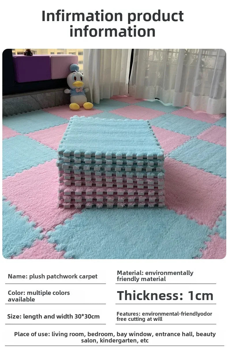 4-20 PCS Baby Plush Activity Play Mat EVA Foam Soft Play Mat BPA Free Reusable Washable Non-slip Waterproof Puzzle Stitching Mat